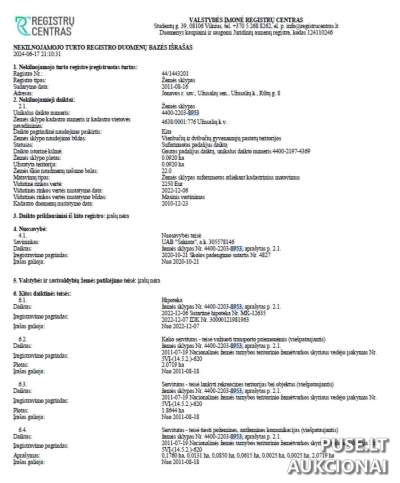 Žemės sklypas su gyvenamosios paskirties leidimu Jonavos r. sav., Užusalių k., Rūtų g. 8, pradinė kaina 3510 EUR