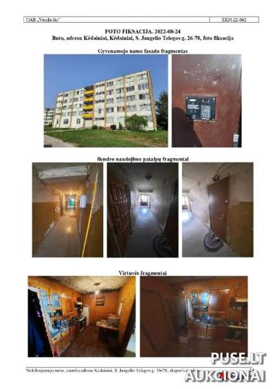 Pirmosios kategorijos butas Kėdainiuose S. Jaugelio Telegos g. 26 už 11280 EUR pradinę kainą