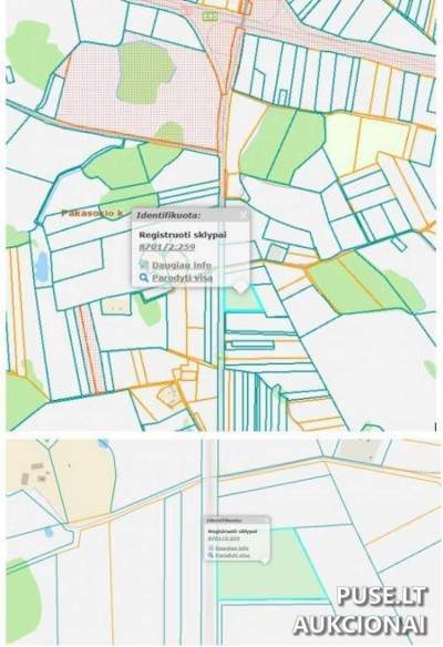 Žemės ūkio sklypas Šilalės rajone, Pakasokio kaime, pradinė kaina 3781 EUR