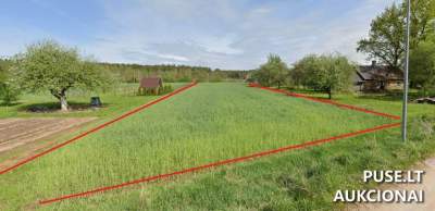 Žemės ūkio paskirties žemės sklypo 1/2 dalis Šalčininkų r. Naujakiemio k., pradinė kaina 5600 EUR