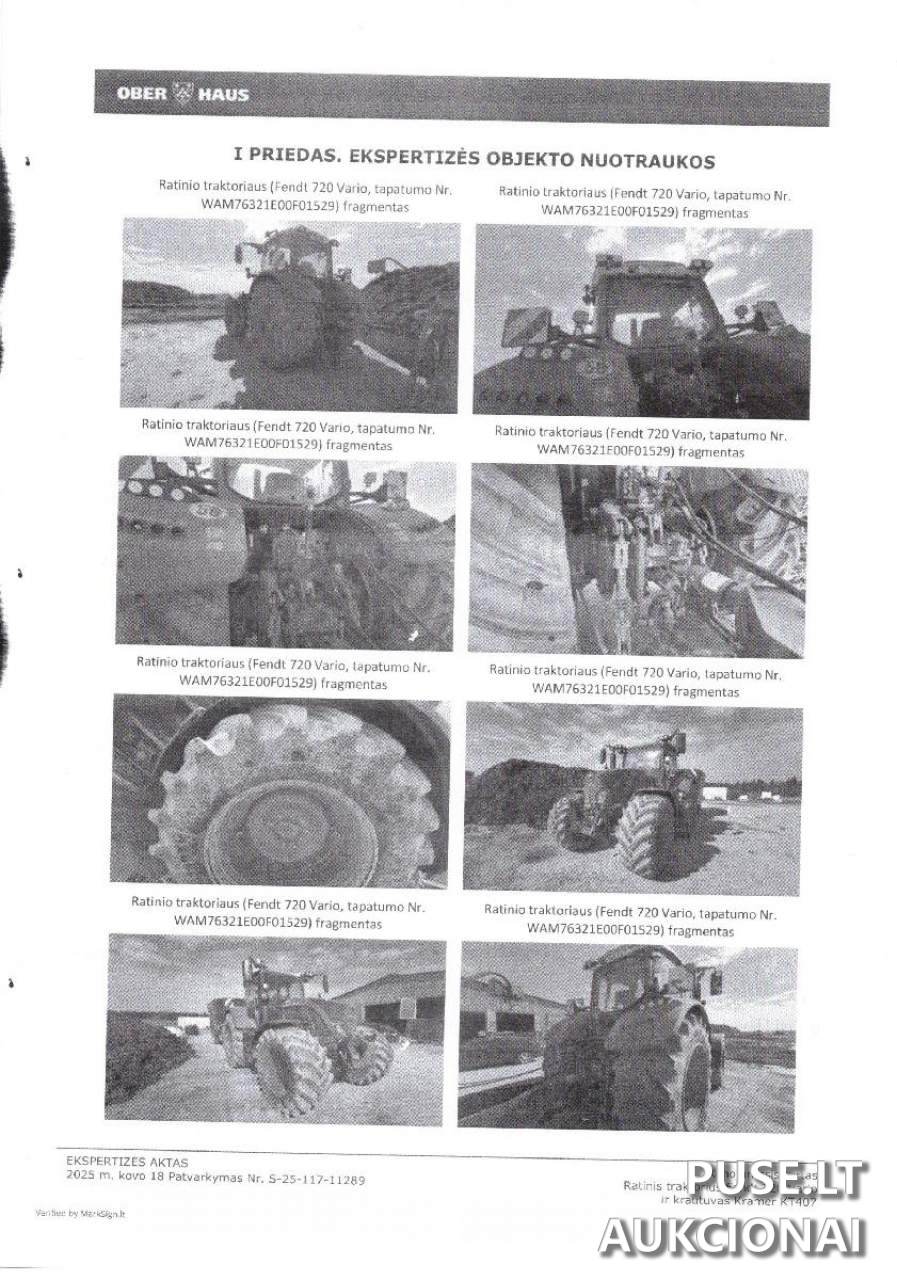Ratinis Traktorius Fendt 720 Vario Traktoriai, savaeigės mašinos, priekabos, puspriekabės 1