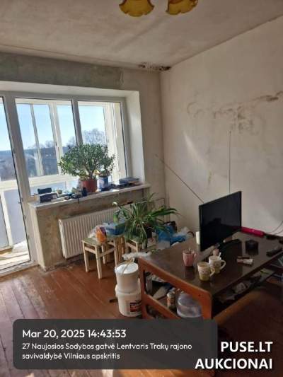 2 kambarių buto dalis (1/2) Lentvaryje, Naujosios Sodybos g. 27, pradinė kaina 25600 EUR