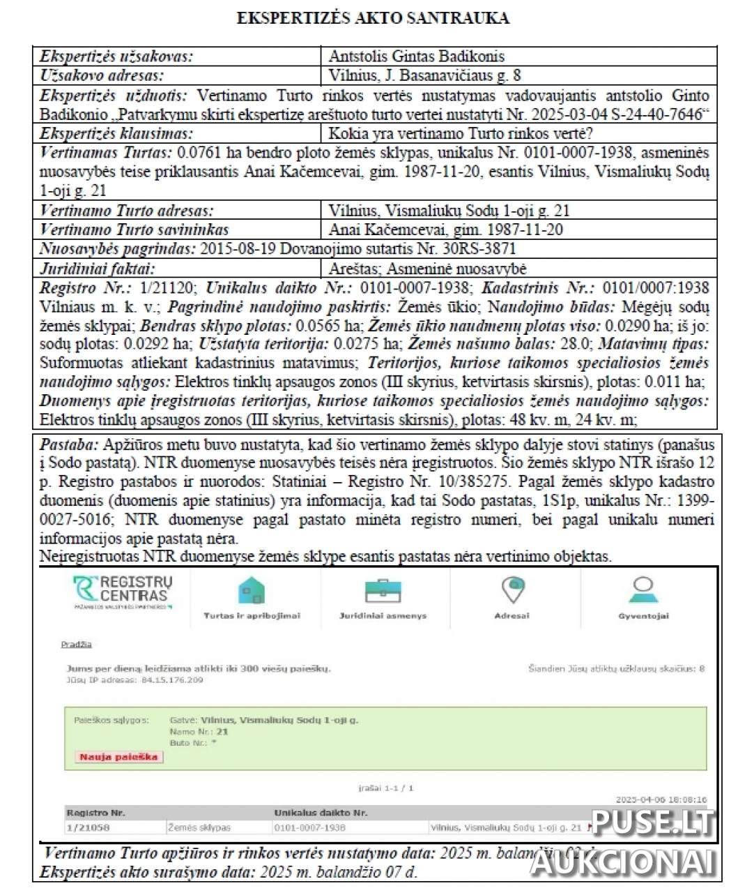 Žemės sklypas Sklypai Vismaliukų Sodų 1-oji g. 21, 10243 Vilnius, Lithuania 2