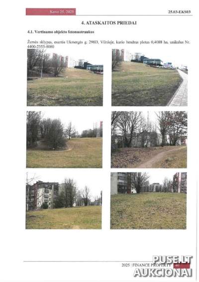 Žemės sklypo dalis Vilniuje, Ukmergės g. 298D, pradinė kaina 506 EUR, komercinė paskirtis