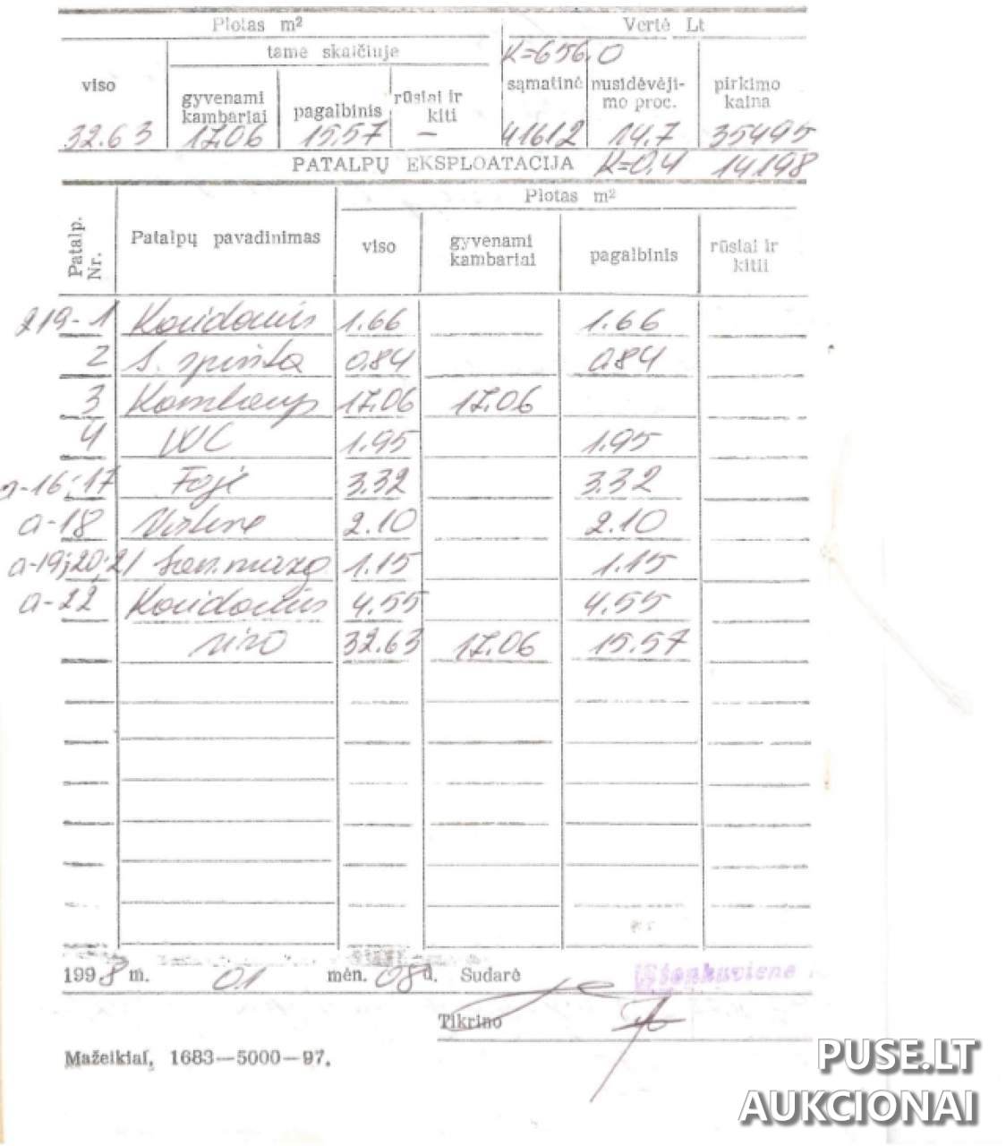 Butas Patalpos/Butai Draugystės g. 4, 89150 Mažeikiai, Lithuania 1