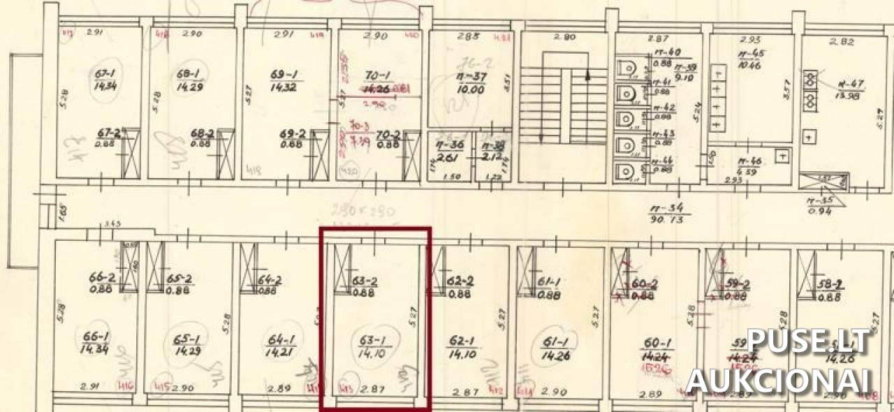 Butas bendrabutyje su bendro naudojimo patalpom Patalpos/Butai Grinkiškio g. 9, Baisogala, 82318 Radviliškio r. sav., Lithuania 1