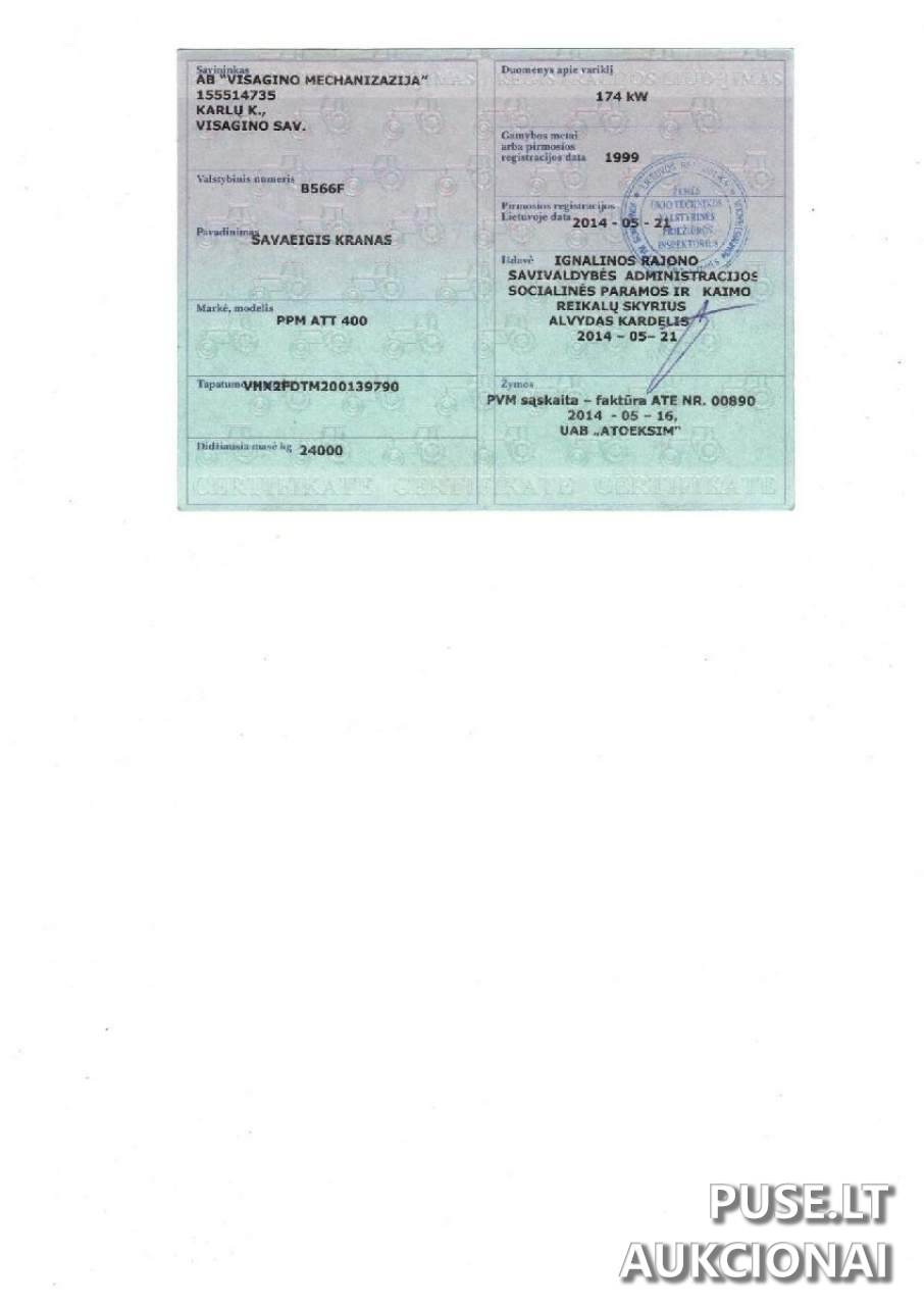Auto kranas PPM ATT400 Autokranas 1