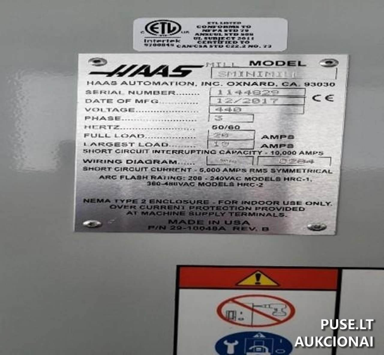 Staklių HAAS Super Mini Mill komplektas Mašinos ir įrengimai 6