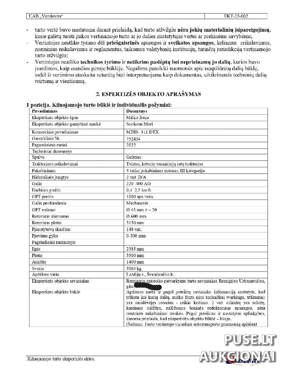 Miško freza SUKONE OY Meri MJHS-311 DTX Mašinos ir įrengimai 1