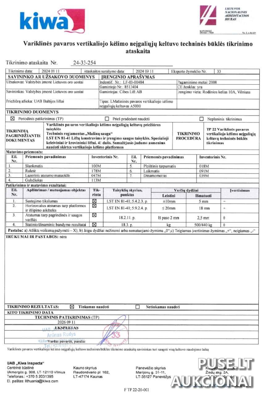 Keltuvas A5 EcoSilent LF-03-00484 Mašinos ir įrengimai 1