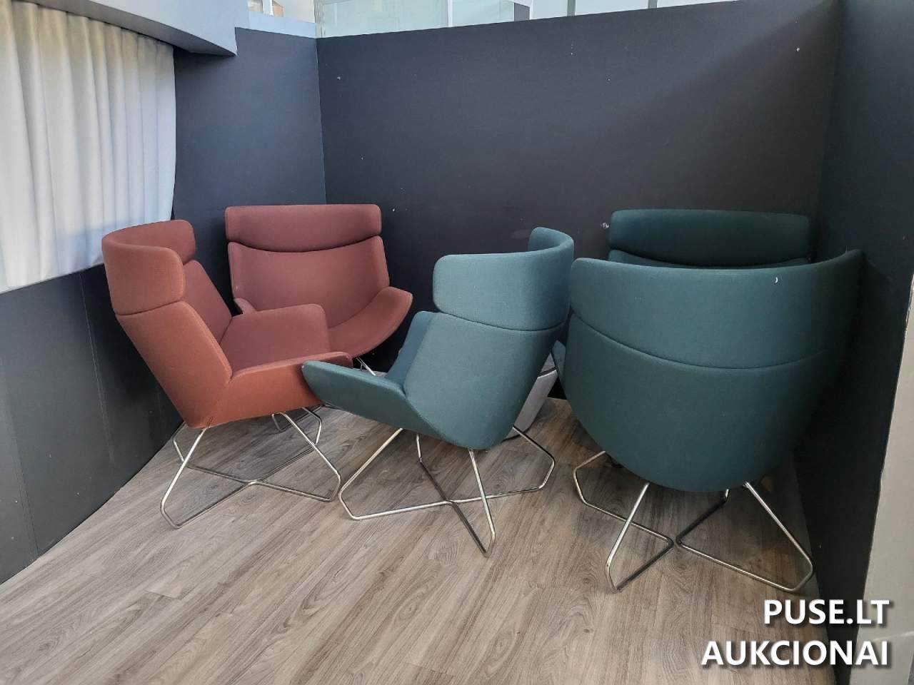 Spalvoti  minkšti krėslai, 14 vnt Baldai 2