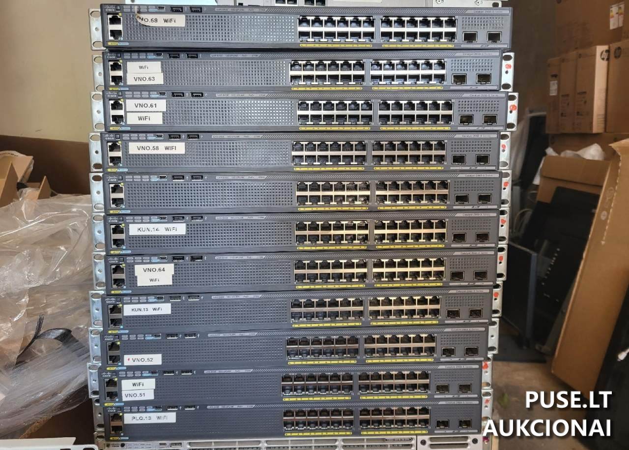 Komutavimo įrenginiai Cisco WS-C2960X-24PD-L, 13 vnt Kompiuterių programinė ir techninė įranga 1