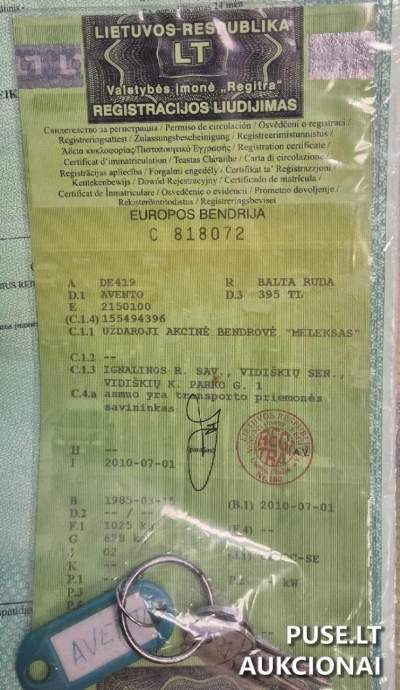 Gyvenamoji priekaba Avento 395TL 2008 m. aukcionas su pradine kaina 2500 EUR