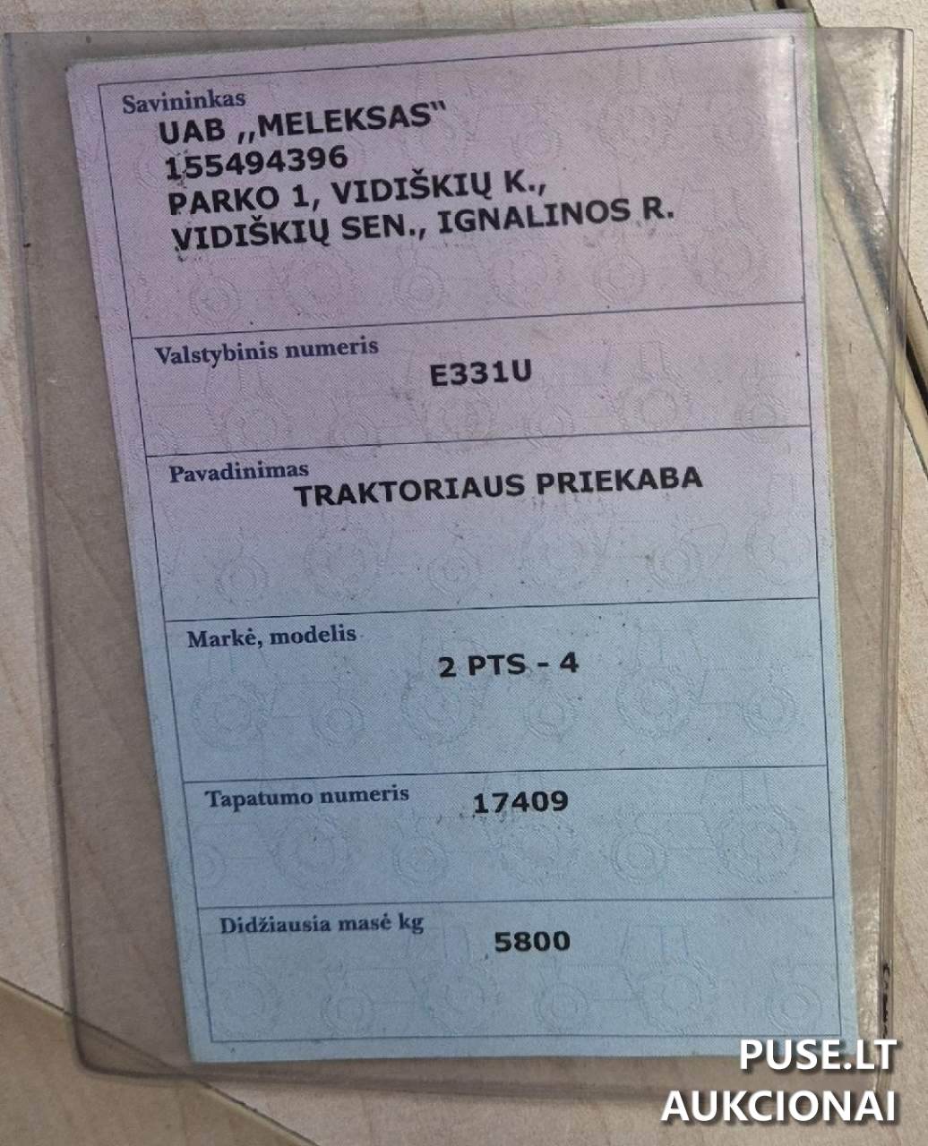 Dviašė traktorinė savivartė priekaba 2PTS-4 Savivartė priekaba 4