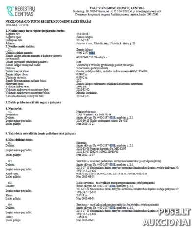 1/1 Dalies žemės sklypas Jonavos rajone, Užusalių seniūnijoje, 3900 EUR