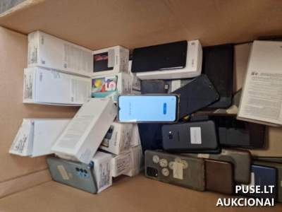 Naudotų mobiliųjų telefonų partija 284 vnt. aukcionas Vilniuje, pradinė kaina 2778 EUR