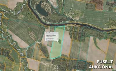 4/53 dalis žemės ūkio sklypo Mažeikių rajone, Jonaičių kaime, pradinė kaina 2058 EUR