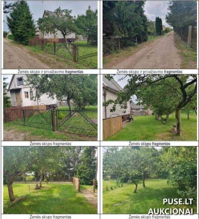 Žemės ūkio paskirties 1/8 dalis Šilutės r. sodų bendrijoje su elektros įvadu, pradinė kaina 1128 EUR