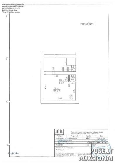 Pusrūsio patalpos Vilniuje, Polocko g. 11, 2.91 kv.m, pradinė kaina 1939 EUR