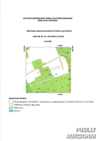 Parduodamas žemės ūkio paskirties sklypas Šalčininkų rajone, Zajašiškių kaime, 5760 EUR pradine kaina