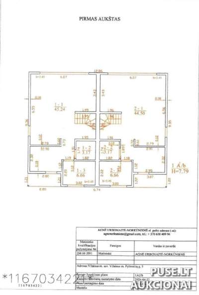 Parduodamas nebaigtas statyti dvibutis gyvenamasis namas Vilniuje Pylimėlių g. 5, pradinė kaina 339200 EUR