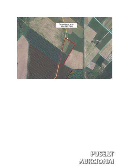 3.59 ha žemės ūkio paskirties sklypas Pasvalio rajone, Leliškių kaime, pradinė kaina 29600 EUR