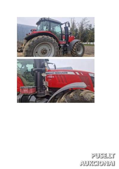 Ratinis traktorius Massey Ferguson 7624 aukcione nuo 49600 EUR - Žemės ūkio technika