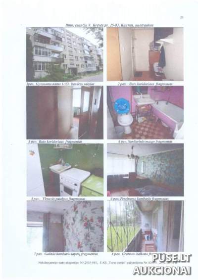 1/2 dalis 2 kambarių buto Kaune, V. Krėvės pr. 25, pradinė kaina 19410 EUR, vyksta varžytynės