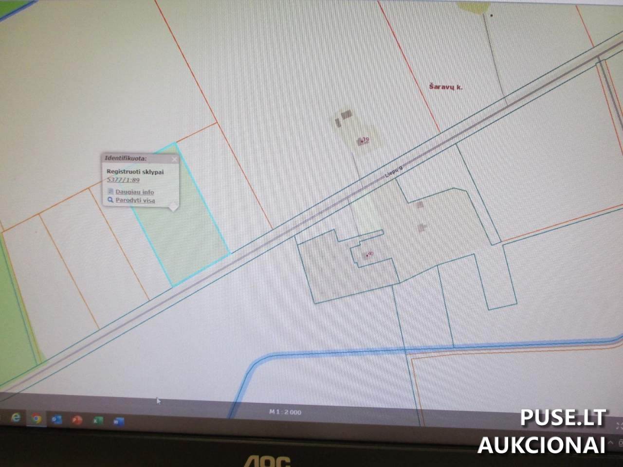 Žemės sklypas Sklypai Liepų g 40, Šaravai, 58207 Kėdainių r. sav., Lithuania 1