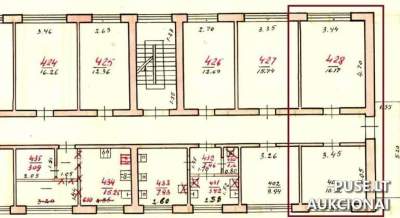 41/100 dalis buto Marijampolėje, Draugystės g. 13, 26.69 kv.m, pradinė kaina 3680 EUR