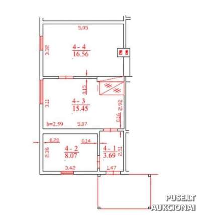 Butas Šiaulių rajone, Žarėnų k., Naujoji g. 9-4, 43.77 kv.m, 700 EUR pradinė kaina