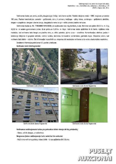 3 kambarių butas Radviliškio rajone, Linkaičių k., Arsenalo g. su 58.33 kv.m plotu už 10906 EUR