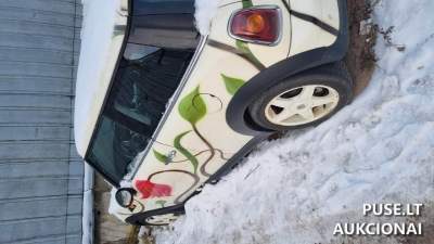 Mini Cooper automobilio aukcionas Vilniuje, pradinė kaina 1475 EUR, 2008 m. su defektais