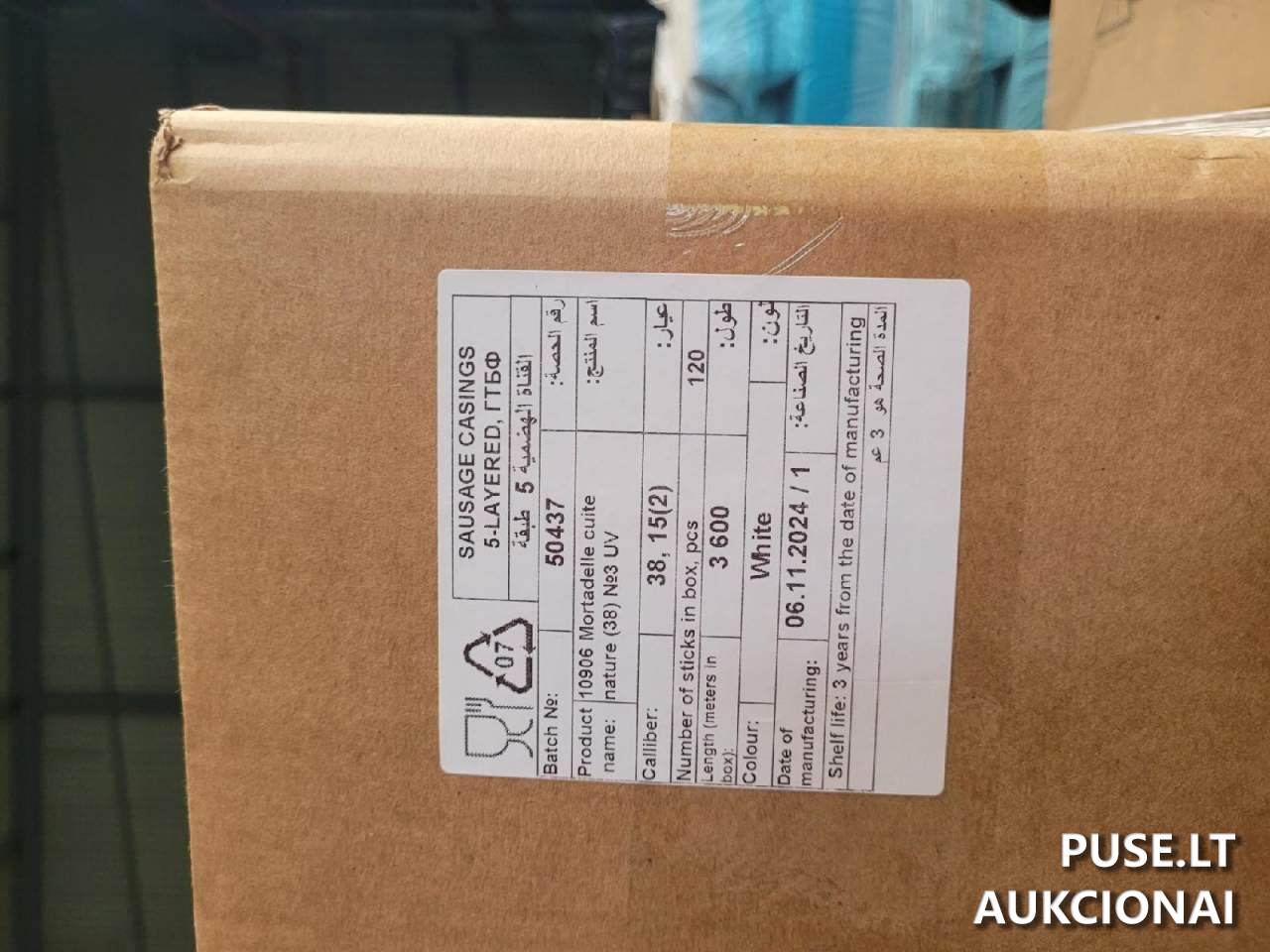 2038 kg dešrų apvalkalų Kitas turtas 2