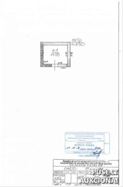 Dujų reguliavimo punkto nuoma Vilniuje, Grigiškėse, Pašto g. 19 su prekybos vietomis - Pradinės kainos 0 EUR
