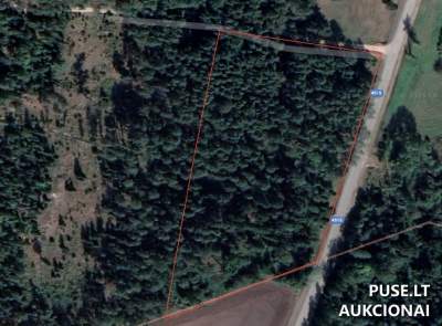 Miškų ūkio paskirties žemės sklypas Tauragės rajone, Šilinių kaime, pradinė kaina 3212 EUR