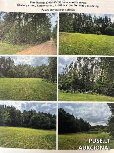 Žemės ūkio paskirties sklypas Širvintų rajone, Ardiškio kaime, 1.1319 ha, pradinė kaina 4800 EUR