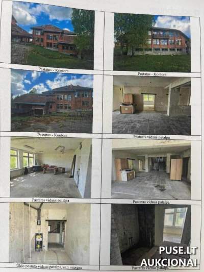 Nepastatytas 1182 kv.m administracinis pastatas Ignalinos r. Naujasodžio k. Ežerų g. 9, pradinė kaina 62960 EUR