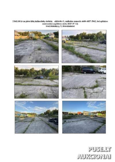 1/2 dalis aikštelės Druskininkuose, Statybininkų g. 5, pradinė kaina 26320 EUR