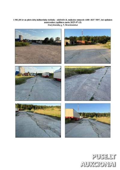 Pramoninės aikštelės dalis Druskininkuose Statybininkų g. 5 už 18320 EUR