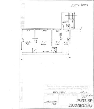 Parduodamas mažos kainos 1 kambario butas Mažeikiuose, Viekšnių g. 12, 2618 EUR pradinė kaina