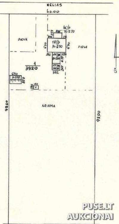 Gyvenamasis namas ir ūkiniai pastatai Pakruojo rajone, Gedučių kaime, pradinė kaina 929 EUR
