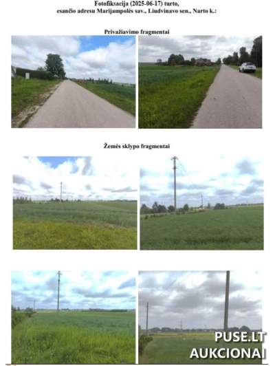 Žemės ūkio paskirties 5/6 dalies sklypas Marijampolės rajone, Narto kaime, nuo 1140 EUR