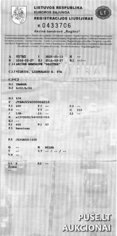 Parduodamas 2014 m. Yamaha XJ6 motociklas su 47425 km rida Panevėžyje, pradinė kaina 1953 EUR