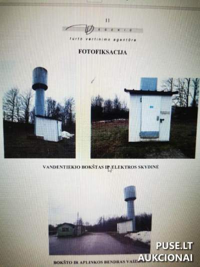 Nekilnojamasis turtas - Vandentiekio bokštas Telšių r. Sodalės k. su gręžiniu, pradinė kaina 9032 EUR