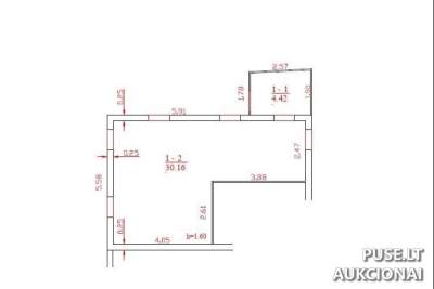 Gyvenamasis butas Vilniuje, Mokyklos g. 8-1, pradinė kaina 42000 EUR