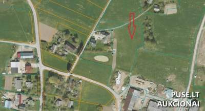 Žemės ūkio paskirties sklypas Plungės rajone, Žemaičių Kalvarijoje, pradinė kaina 1800 EUR