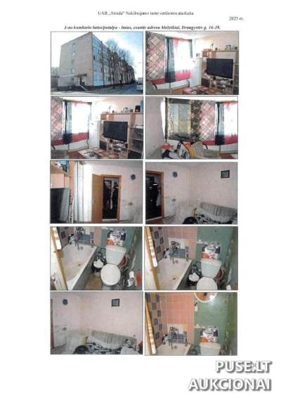 1 kambario butas Mažeikiuose, Draugystės g. 16, pradinė kaina 9200 EUR