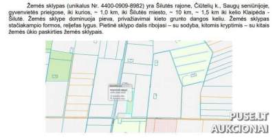 Žemės ūkio naudmenų sklypas Šilutės rajone 2520 EUR pradinė kaina