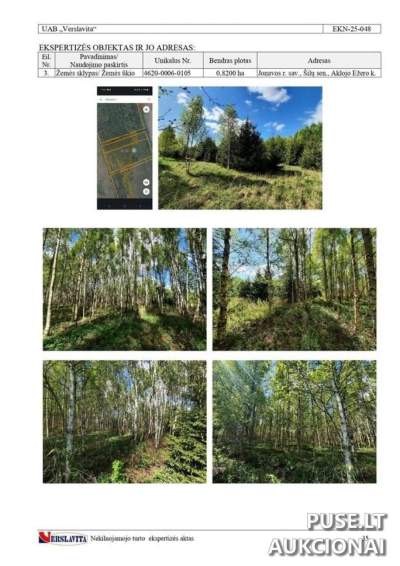 Žemės sklypas Jonavos r. sav., Aklojo Ežero kaimas, pradinė kaina 3120 EUR